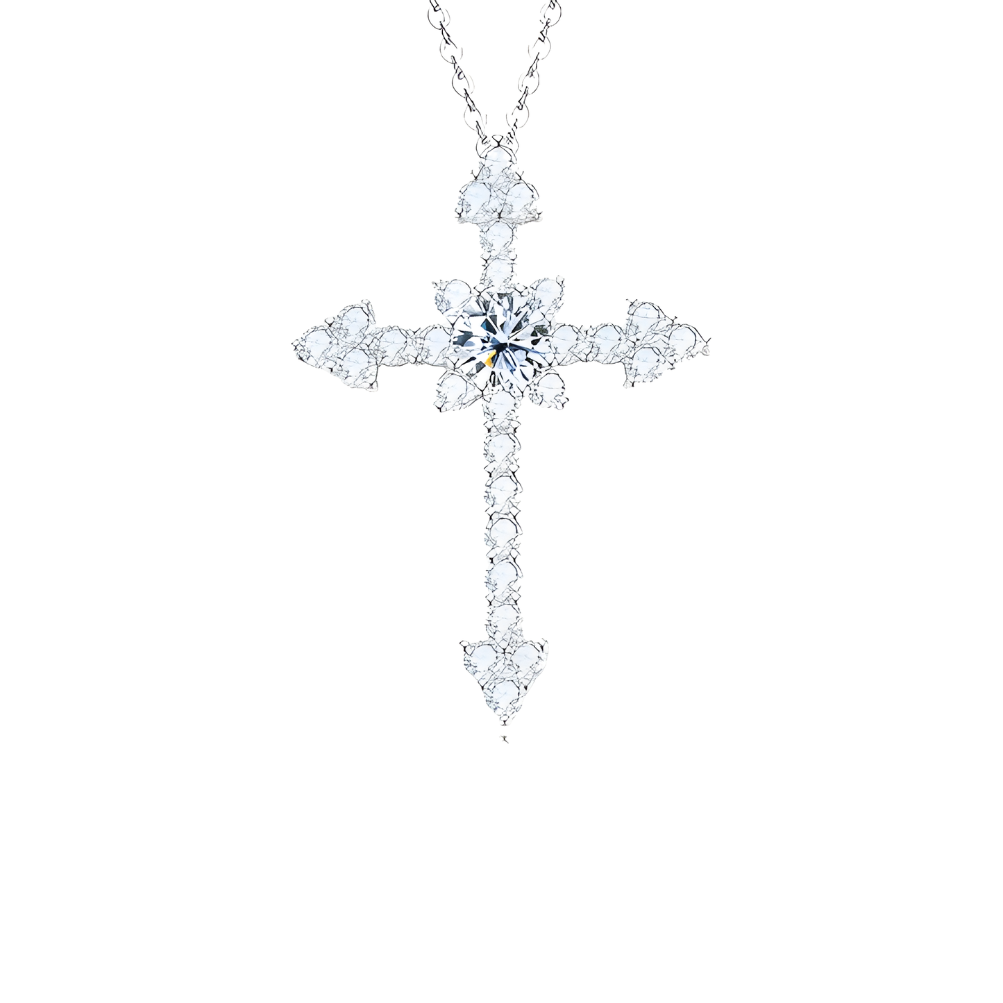 Shimmering cross necklace
