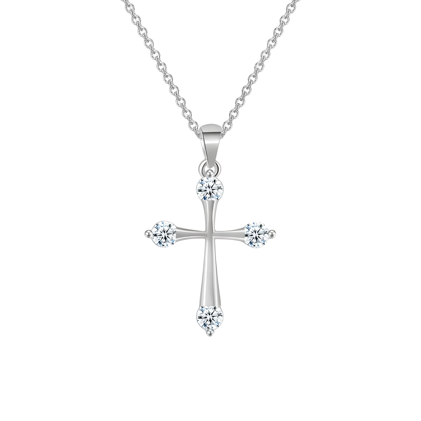 Elegant silver cross necklace