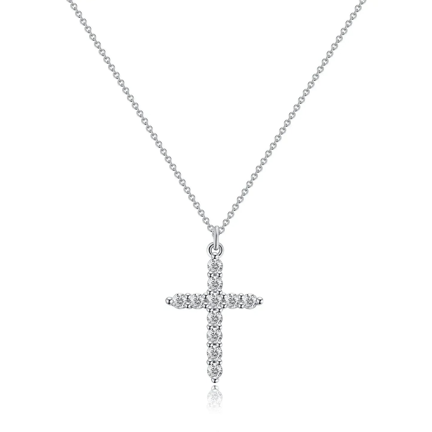 Elegant silver cross necklace