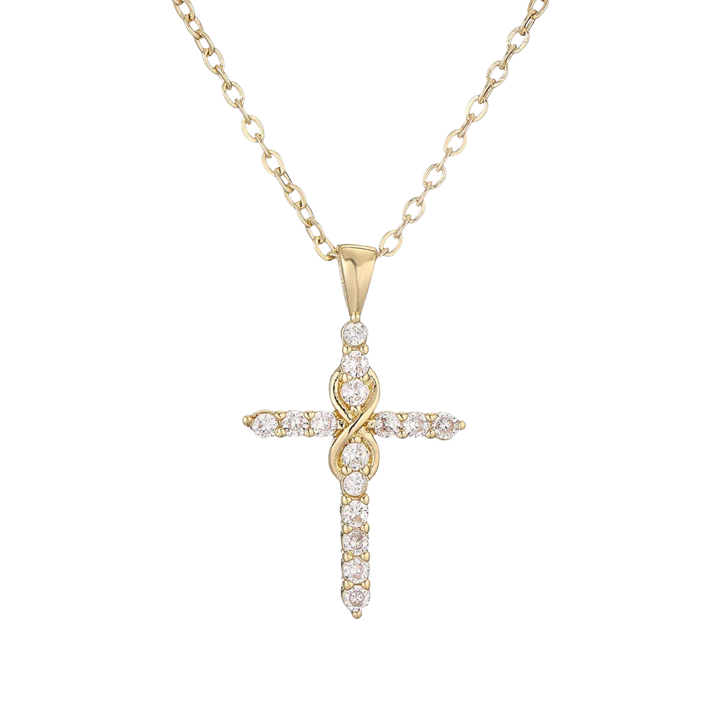 Gold Infinity Cross Necklace