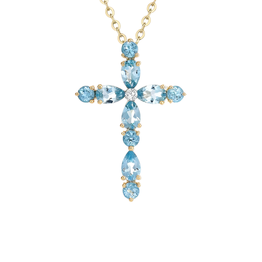 Blue Ocean Cross Necklace