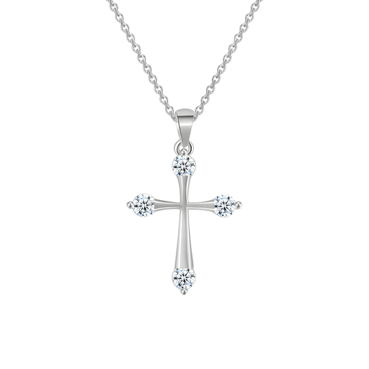 Elegant silver cross necklace
