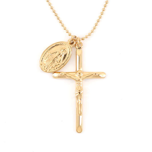 Elegant Gold Jesus Cross Necklace