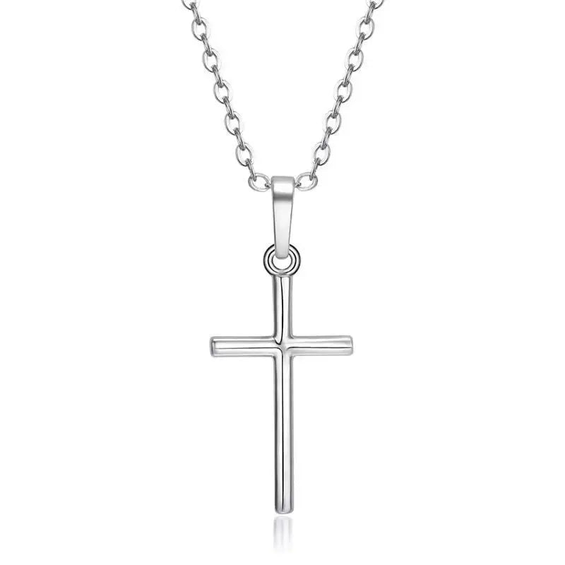 Elegant silver cross necklace