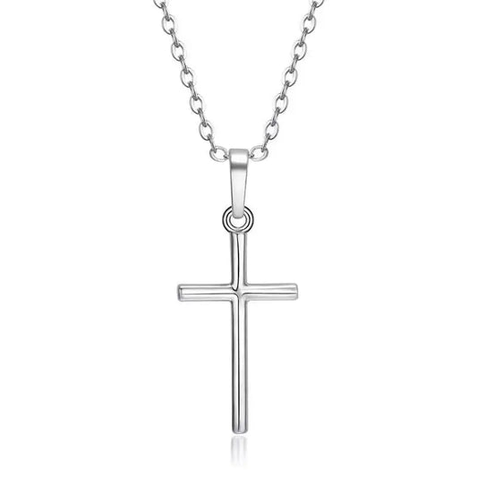 Elegant silver cross necklace