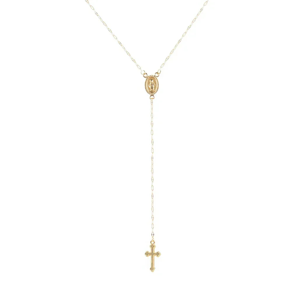Elegant Gold Rosary Necklace