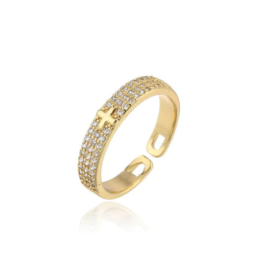 Elegant Gold Cross Ring