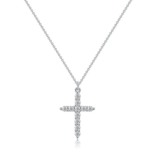 Elegant silver cross necklace